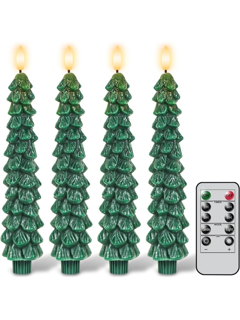 New Christmas Tree Flameless Taper Candles candlesticks Remote Timer
